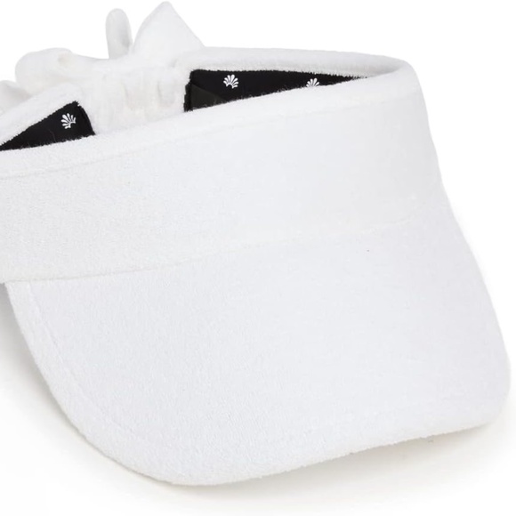 Lele Sadoughi Bow Tie Visor, One Size, Bow On Back, White - Picture 1 of 6